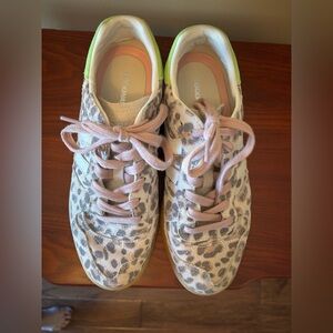 Coolway Leopard Print Sneakers with Pink Laces